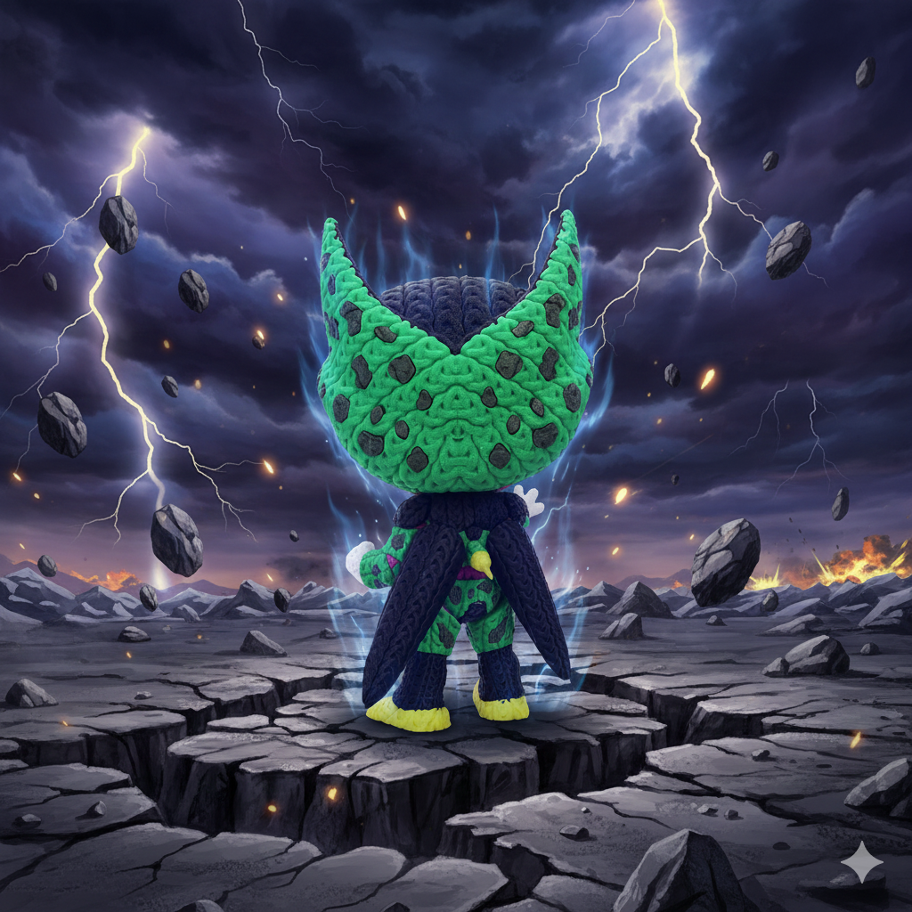 Knitted Bio Warrior – Cozy Anime Villain Fanart Figur Whale 3D Studio