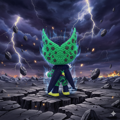 Knitted Bio Warrior – Cozy Anime Villain Fanart Figur Whale 3D Studio