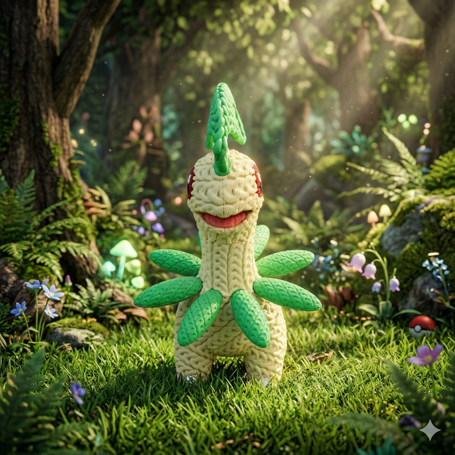 Knitted Leaf Creature – Cozy Sammlerfigur im Stricklook Whale 3D Studio