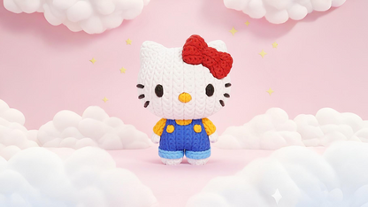 Knitted Cute Cat – Cozy Kawaii Fanart Figur Whale 3D Studio