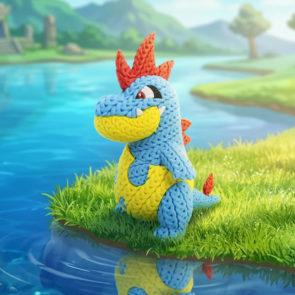 Knitted Water Creature Evolution – Cozy Sammlerfigur im Stricklook Whale 3D Studio