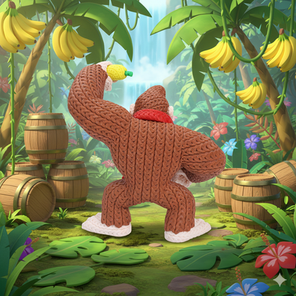 Knitted Jungle Power Ape – Kraftvoller Game-Charakter im cozy Stricklook Whale 3D Studio