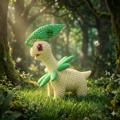 Knitted Leaf Creature – Cozy Sammlerfigur im Stricklook Whale 3D Studio