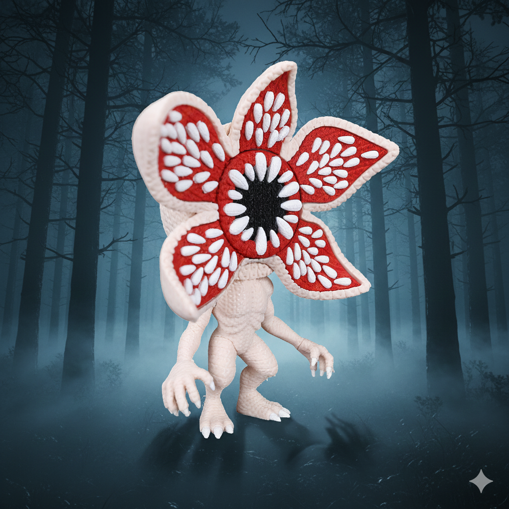 Knitted Upside Creature – Cozy Horror Fanart Figur Whale 3D Studio