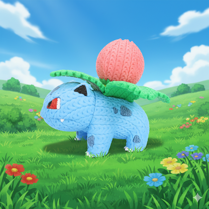 Knitted Plant Guardian – Naturverbundener Game-Charakter im cozy Stricklook Whale 3D Studio