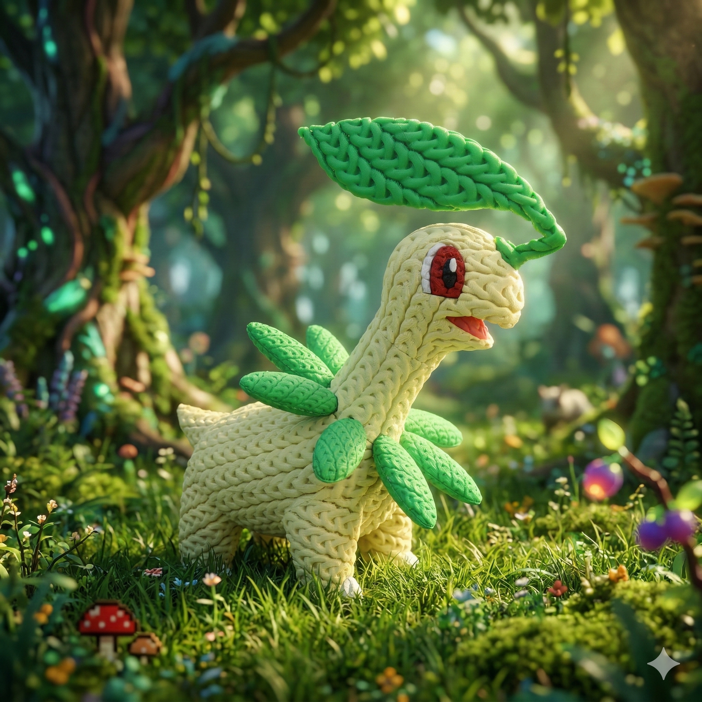 Knitted Leaf Creature – Cozy Sammlerfigur im Stricklook Whale 3D Studio