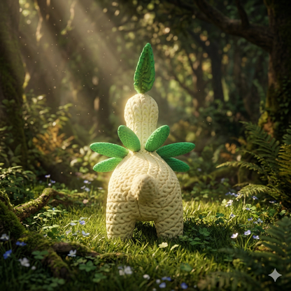 Knitted Leaf Creature – Cozy Sammlerfigur im Stricklook Whale 3D Studio
