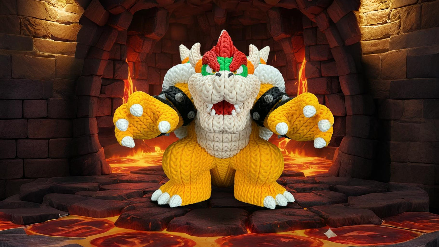 Knitted Fire King – Cozy Game Fanart Figur Whale 3D Studio