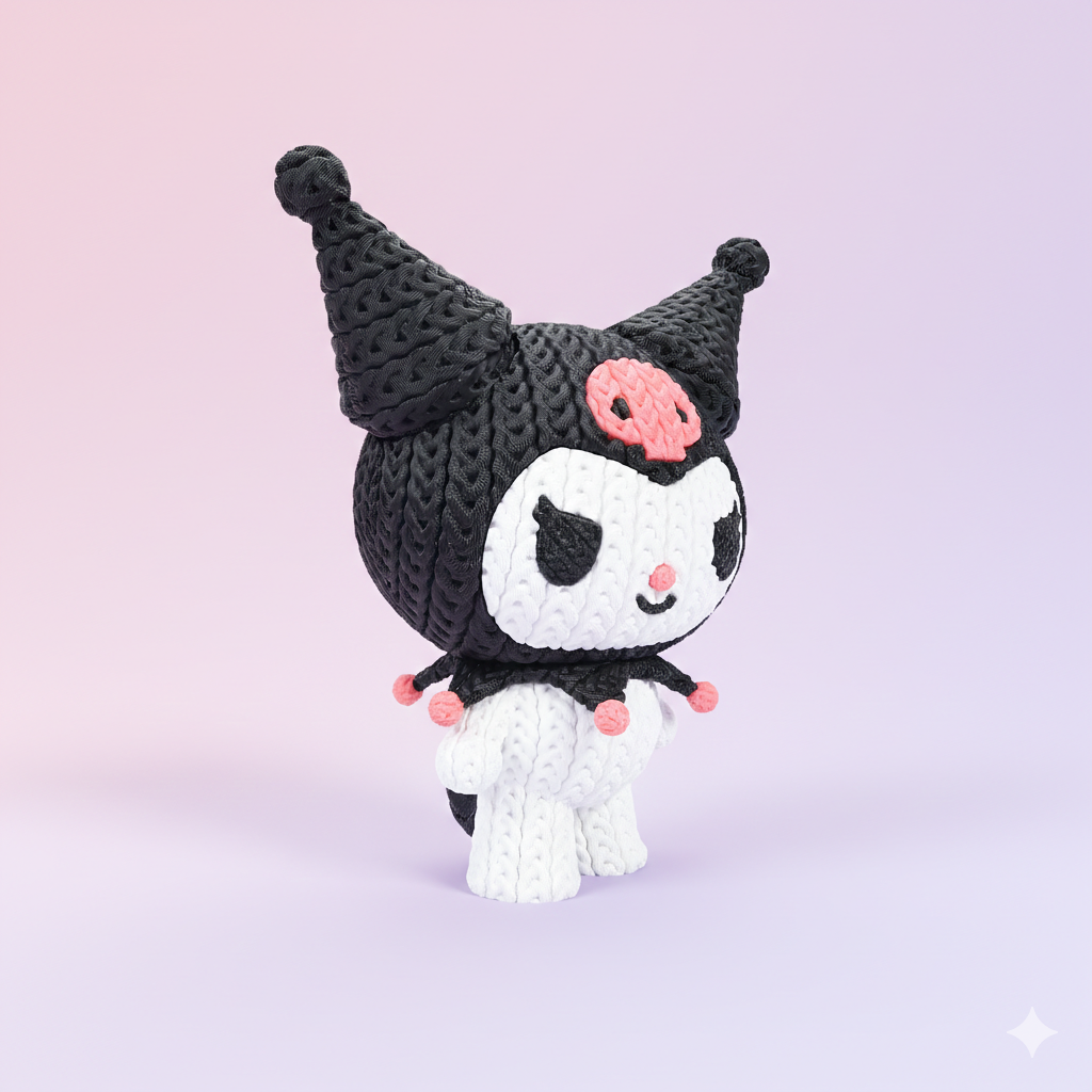 Knitted Mischief Bunny – Frecher Gothic-Charakter im cozy Stricklook Whale 3D Studio