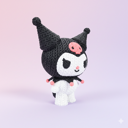 Knitted Mischief Bunny – Frecher Gothic-Charakter im cozy Stricklook Whale 3D Studio