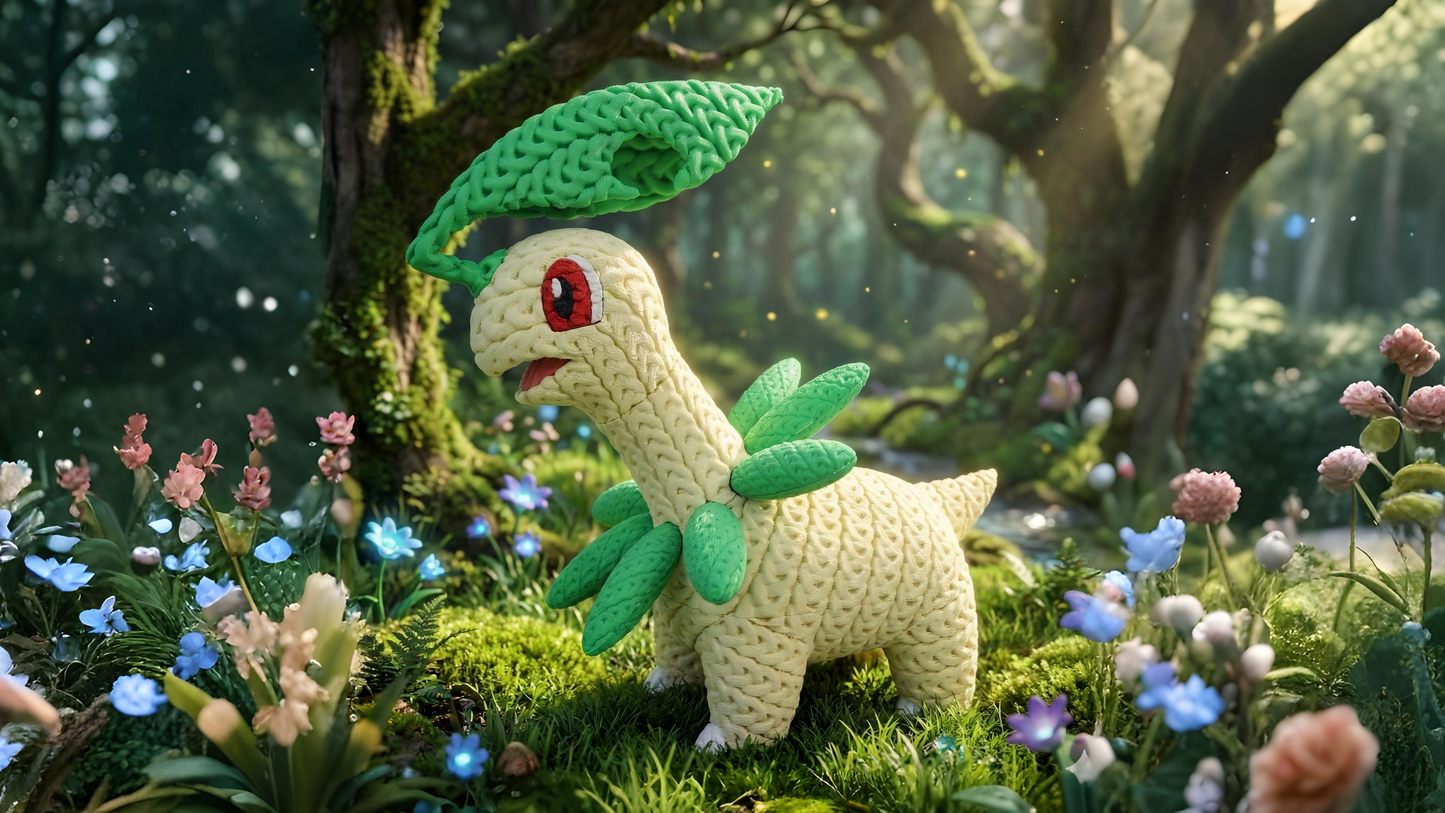 Knitted Leaf Creature – Cozy Sammlerfigur im Stricklook Whale 3D Studio