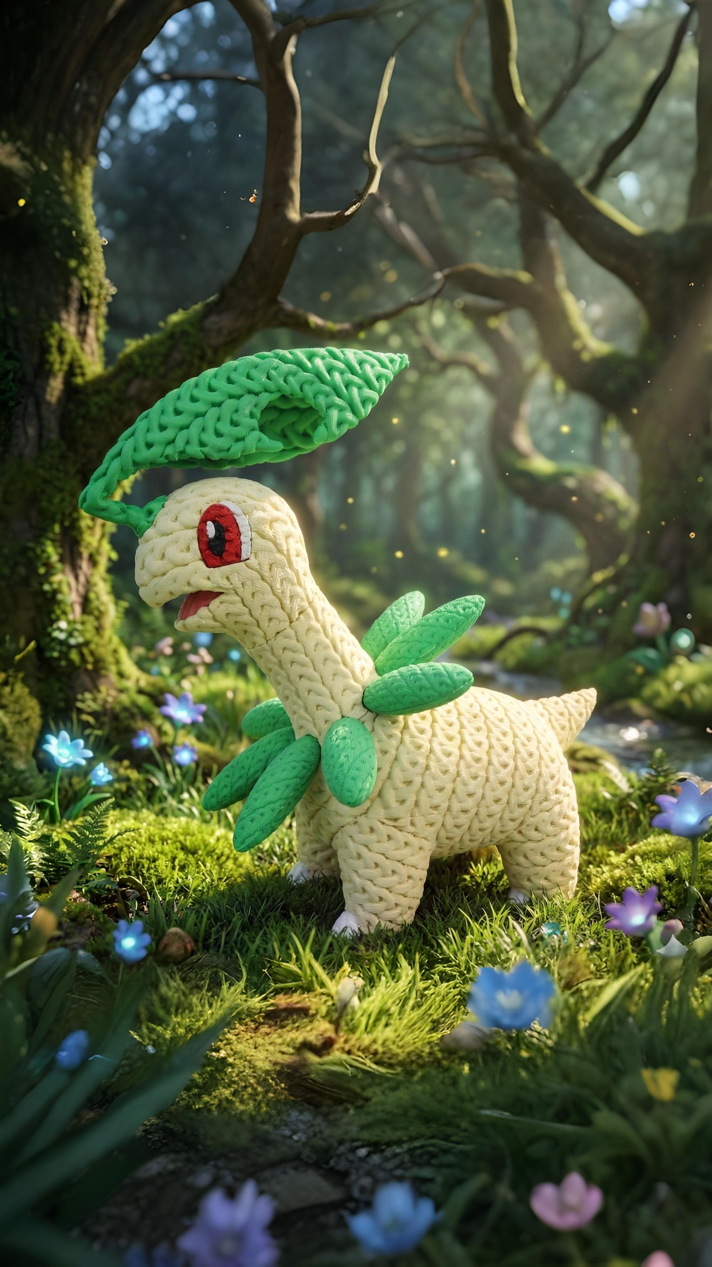 Knitted Leaf Creature – Cozy Sammlerfigur im Stricklook Whale 3D Studio