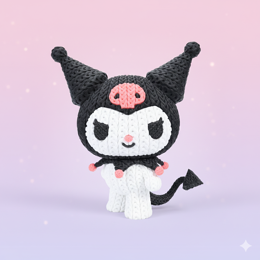 Knitted Mischief Bunny – Frecher Gothic-Charakter im cozy Stricklook Whale 3D Studio