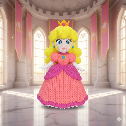 Knitted Royal Princess – Cozy Game Fanart Figur Whale 3D Studio