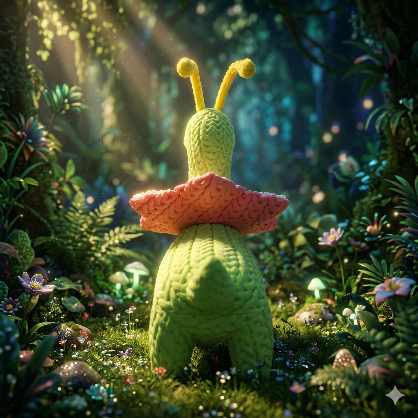 Knitted Monster – Pflanzlicher Dino inspiriert von Meganium Whale 3D Studio