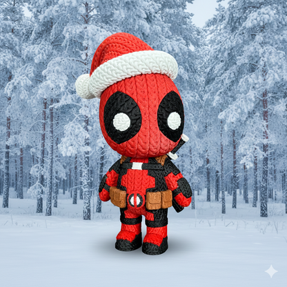 Knitted Red Merc Duo – Cozy Antihero Fanart & Christmas Edition Whale 3D Studio