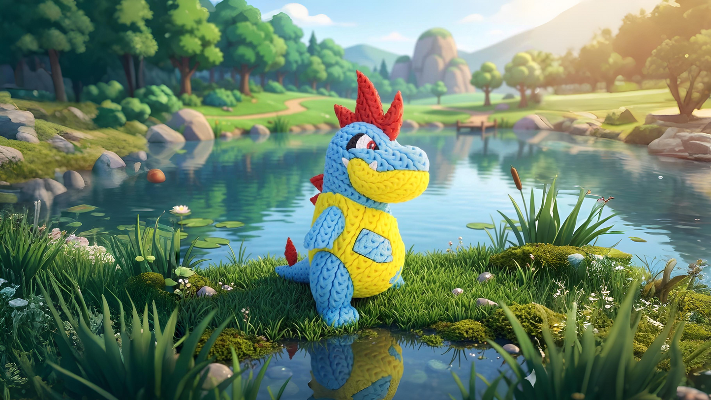 Knitted Water Creature Evolution – Cozy Sammlerfigur im Stricklook Whale 3D Studio