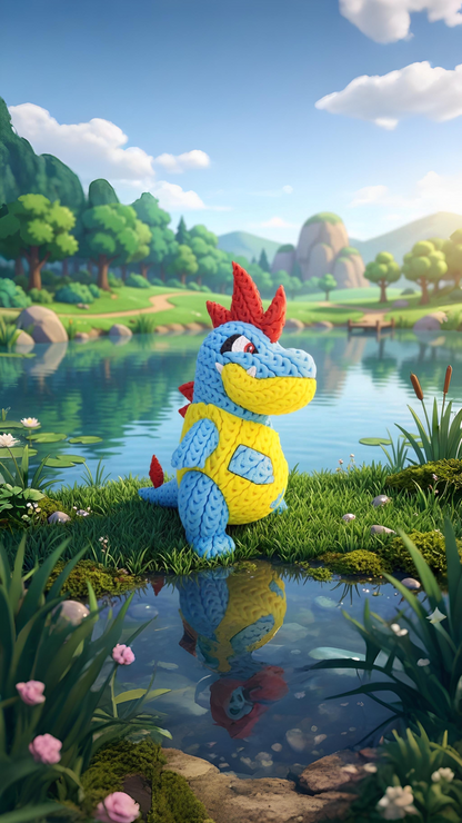Knitted Water Creature Evolution – Cozy Sammlerfigur im Stricklook Whale 3D Studio
