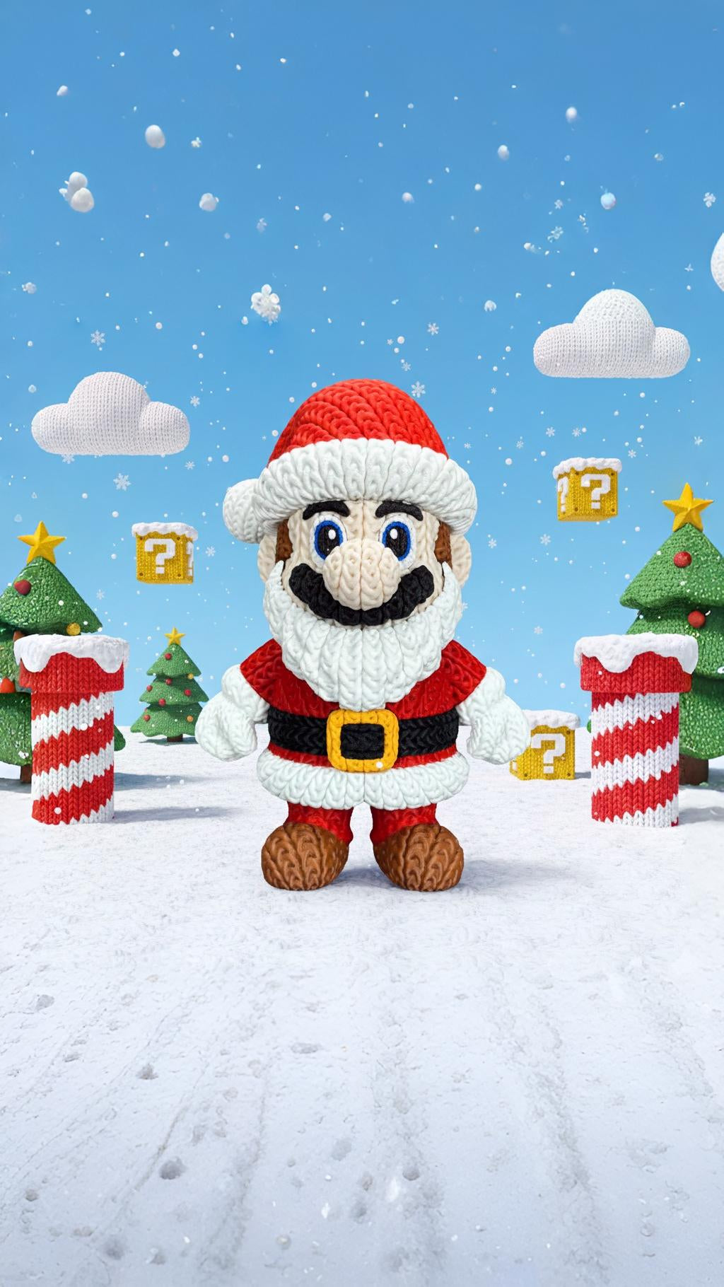 Knitted Platform Hero Set – Cozy Game Fanart Figur & Santa Edition Whale 3D Studio