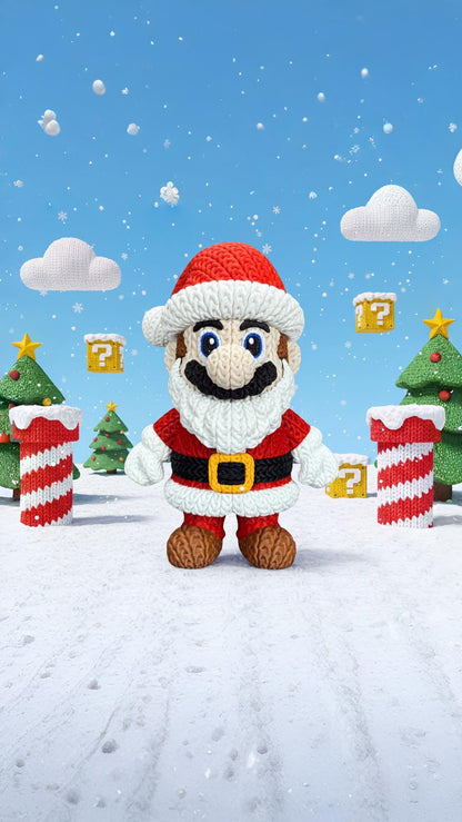 Knitted Platform Hero Set – Cozy Game Fanart Figur & Santa Edition Whale 3D Studio