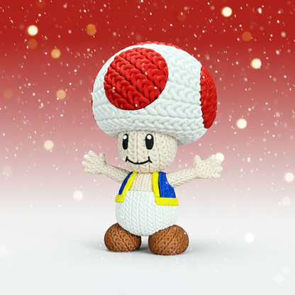 Knitted Mushroom Guide – Cozy Game Fanart Figur Whale 3D Studio