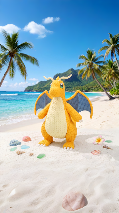 Sanfter Himmelsdrache im Stricklook – Gemütliche Sammlerfigur mit Charme Whale 3D Studio