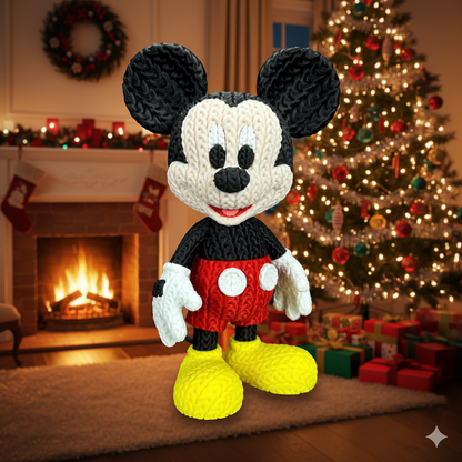 Knitted Classic Cartoon Mouse – Zeitloser Cartoon-Charakter im cozy Stricklook Whale 3D Studio Whale 3D Studio