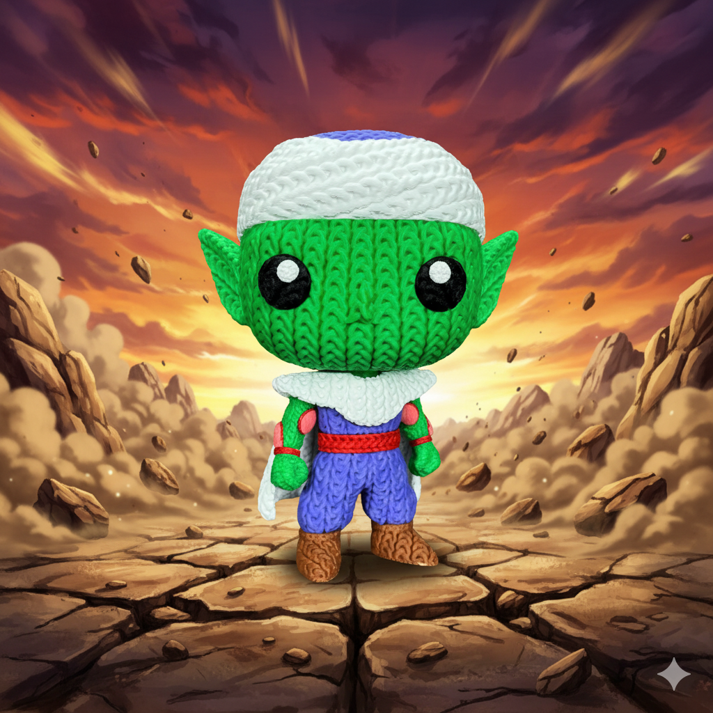 Knitted Mystic Warrior – Cozy Anime Fanart Figur Whale 3D Studio