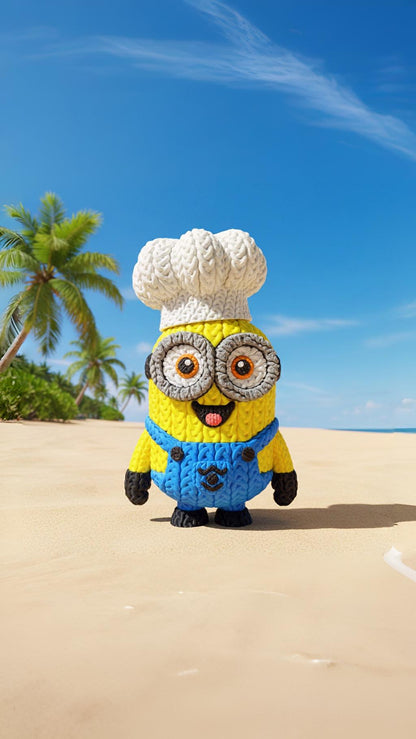 Knitted Yellow Mischief Buddy – Frecher Filmheld im cozy Stricklook Whale 3D Studio Whale 3D Studio