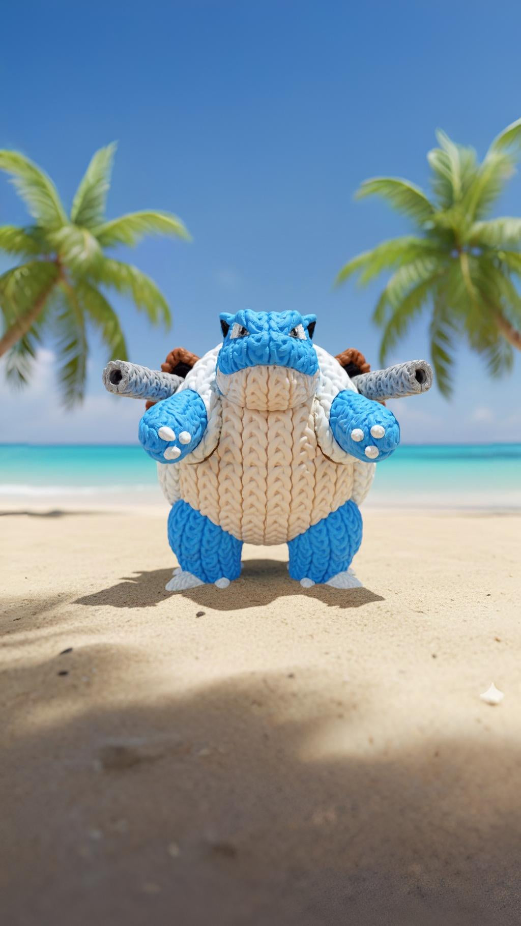 Knitted Water Turtle Commander – Cozy Monster Fanart Figur Whale 3D Studio