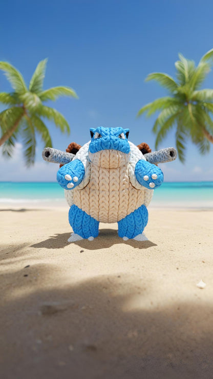 Knitted Water Turtle Commander – Cozy Monster Fanart Figur Whale 3D Studio