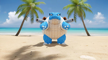 Knitted Water Turtle Commander – Cozy Monster Fanart Figur Whale 3D Studio