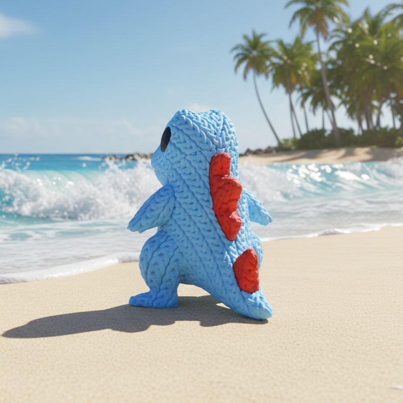 Knitted Water Creature – Cozy Sammlerfigur im Stricklook Whale 3D Studio