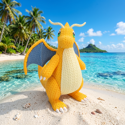 Sanfter Himmelsdrache im Stricklook – Gemütliche Sammlerfigur mit Charme Whale 3D Studio