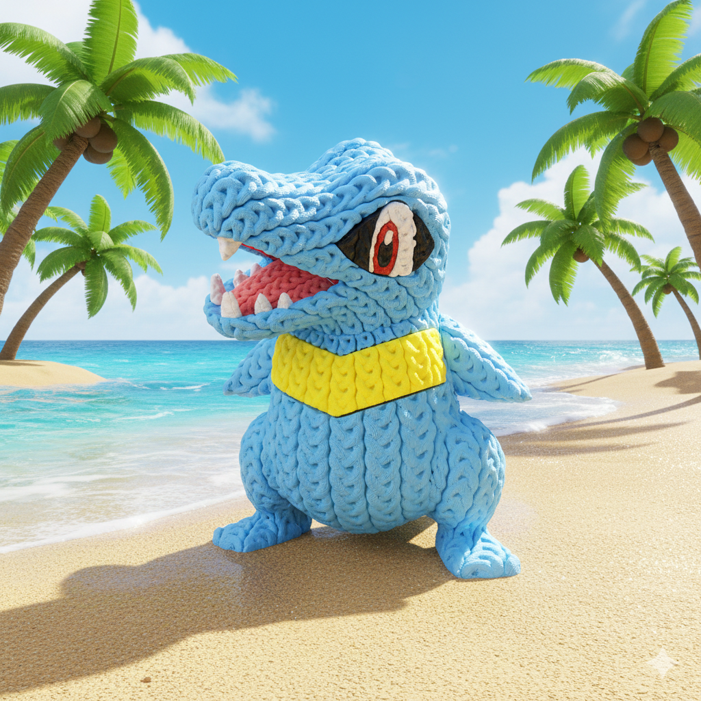 Knitted Water Creature – Cozy Sammlerfigur im Stricklook Whale 3D Studio