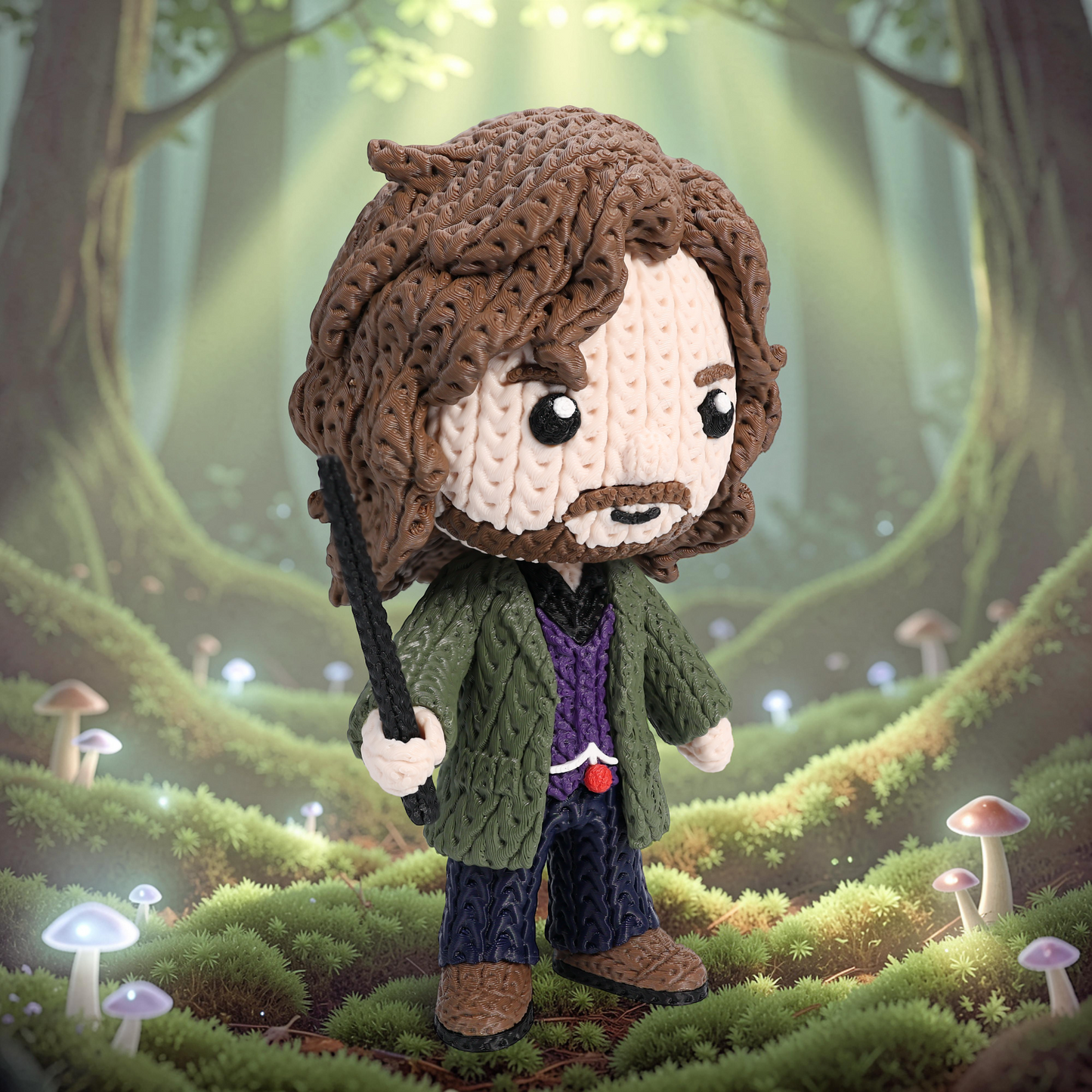 Knitted Rebel Wizard – Cozy Sammlerfigur im Stricklook Whale 3D Studio