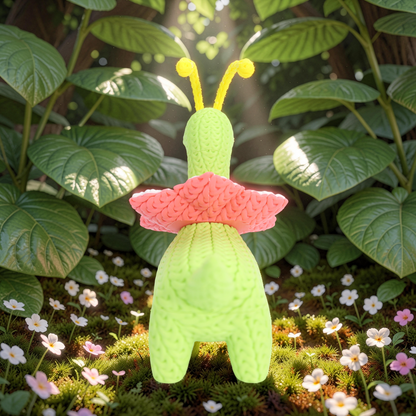 Knitted Monster – Pflanzlicher Dino inspiriert von Meganium Whale 3D Studio