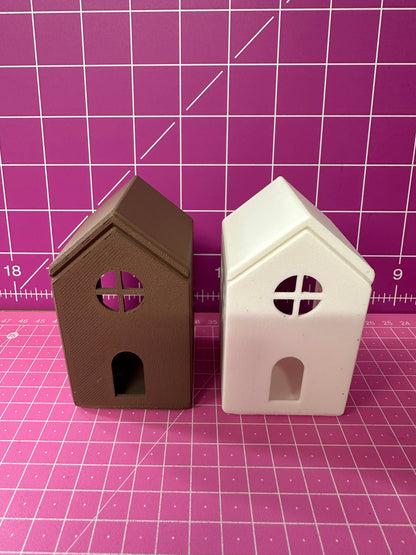 Winter Village – Ein gemütliches Miniaturdorf mit Bäumen Layers in Green