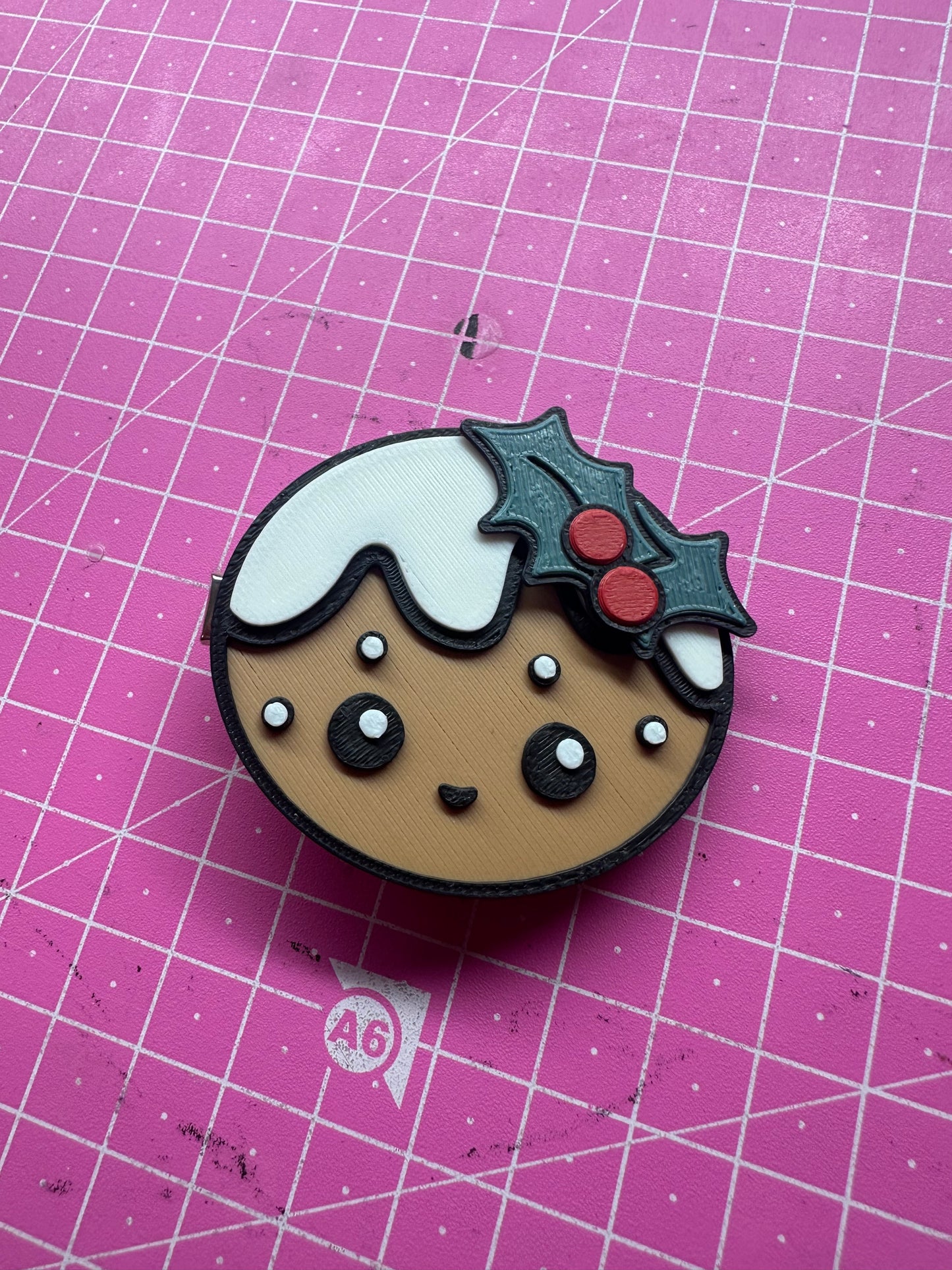 Niedlicher Weihnachtspudding-Haarclip – Süßer Festtagszauber für dein Haar 3D Miss Prints