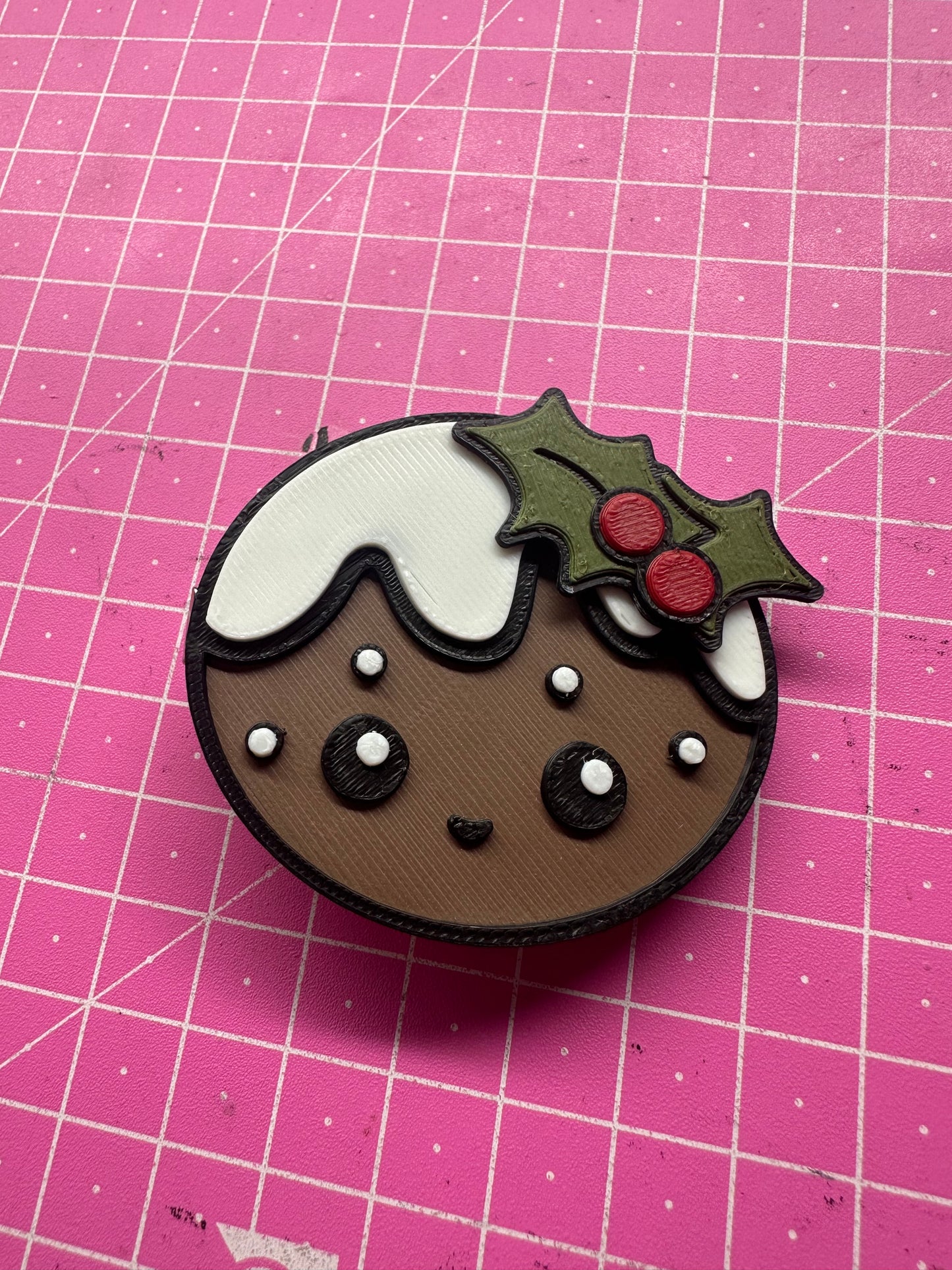 Niedlicher Weihnachtspudding-Haarclip – Süßer Festtagszauber für dein Haar 3D Miss Prints