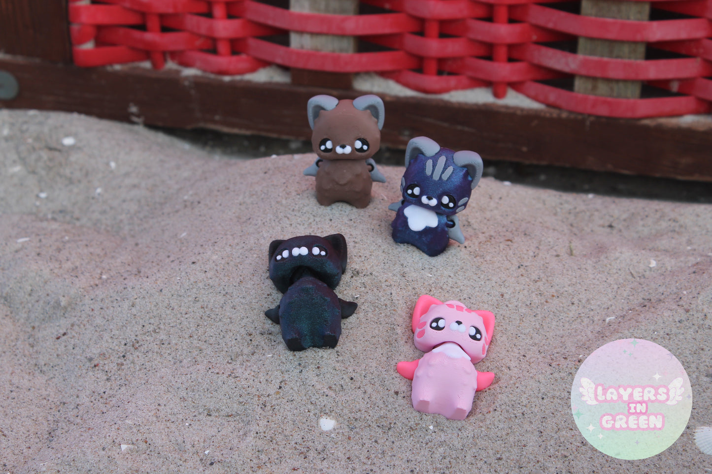 Cat Pixie mit Schlüsselanhänger – Magischer Begleiter für unterwegs Layers in Green