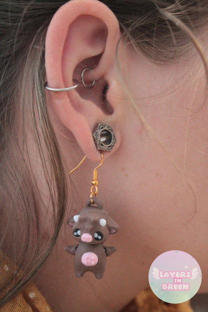 Cow Pixie Ohrringe – Magischer Ohrschmuck im Kuh-Look Layers in Green