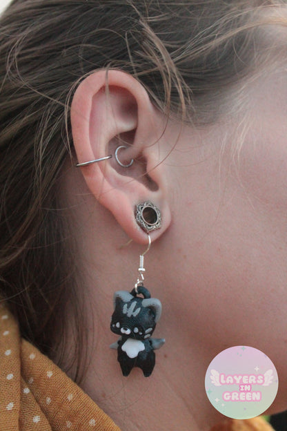 Cat Pixie Ohrringe – Magischer Ohrschmuck im Fantasy-Stil Layers in Green