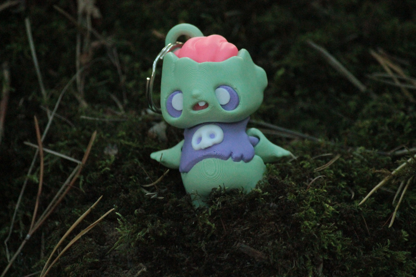 Zombiefigur Keychain – Gruseliger Schlüsselanhänger für Halloween Layers in Green