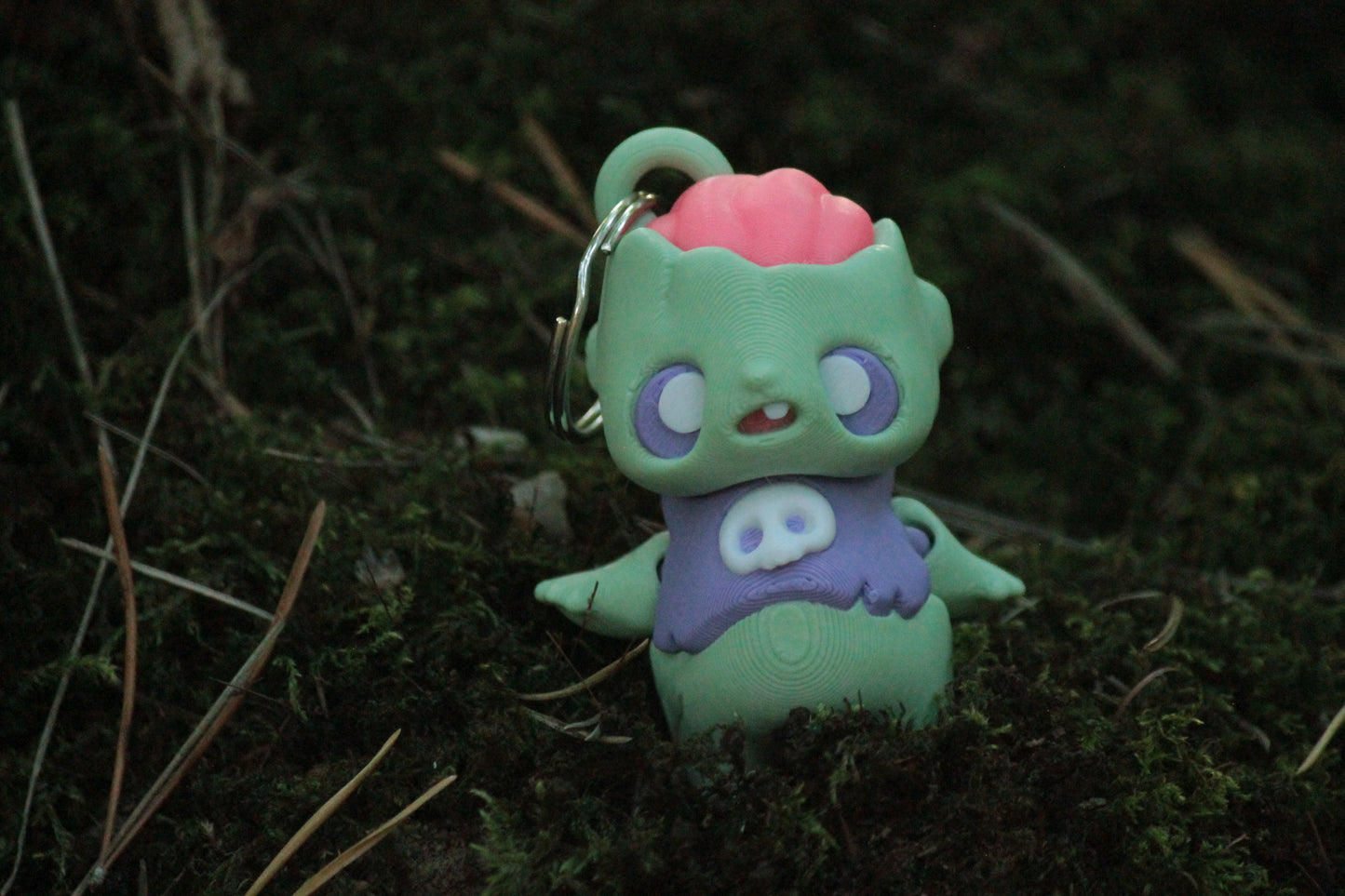 Zombiefigur Keychain – Gruseliger Schlüsselanhänger für Halloween Layers in Green