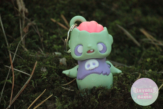 Zombiefigur Keychain – Gruseliger Schlüsselanhänger für Halloween Layers in Green