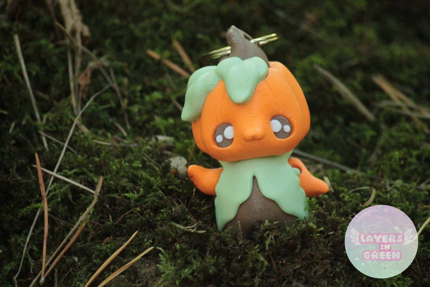 Pumpkin Man Keychain – Magischer Schlüsselanhänger für Halloween Layers in Green