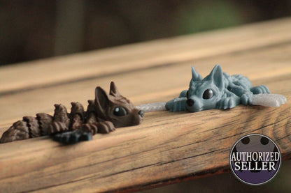 Tiny Wolf Winged – Mystische Wolfsfigur mit Flügeln Cinderwing3D