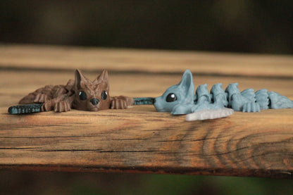 Tiny Wolf Winged – Mystische Wolfsfigur mit Flügeln Cinderwing3D