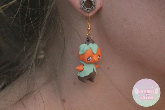 Pumpkin Man Ohrring – Verspielter Ohrschmuck für Halloween Layers in Green